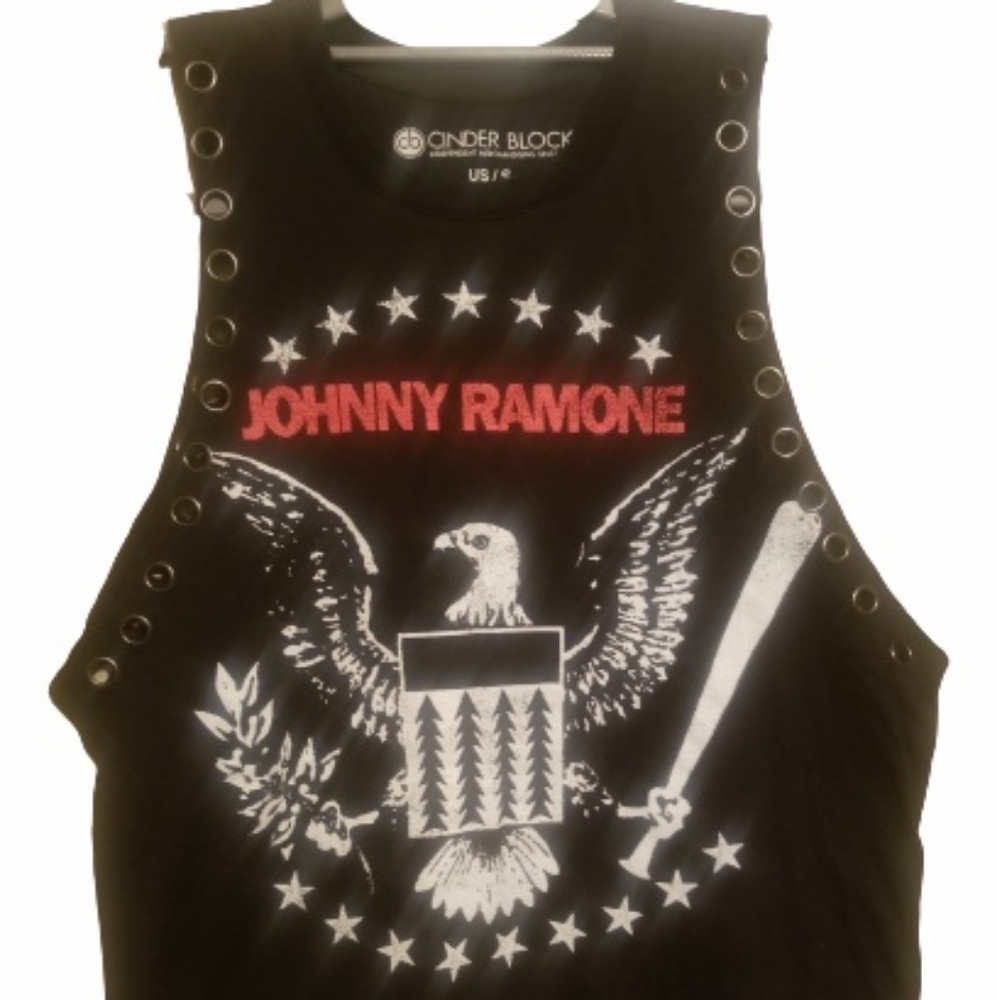 JOHNNY RAMONE Black Logo Tank Top Size S